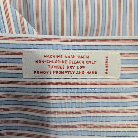 Brooks Brothers Men 34 16 Traditional Fit Striped Cotton Long Sleeve Dress Shirt - Picture 8 of 11